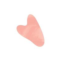 pedra de quartzo gua sha para auto-massagem e cuidados com a pele, ilustração vetorial plana isolada no fundo branco. raspador de guasha rosa para spa e medicina alternativa. vetor