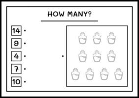 quantas garrafa de poção, jogo para crianças. ilustração vetorial, planilha para impressão vetor