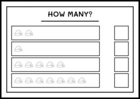 quantos chapéu de papai noel, jogo para crianças. ilustração vetorial, planilha para impressão vetor