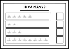 quantas bagas de azevinho, jogo para crianças. ilustração vetorial, planilha para impressão vetor