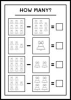 quantos sino de natal, jogo para crianças. ilustração vetorial, planilha para impressão vetor