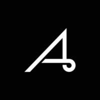 letra moderna a com design de logotipo de linha sobreposta vetor