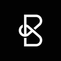 letra moderna b com design de logotipo de linha sobreposta vetor