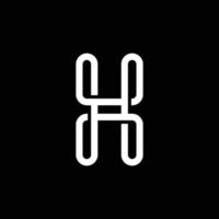 letra moderna h com design de logotipo de linha sobreposta vetor