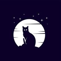 logotipo do gato noturno vetor