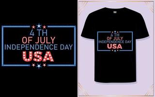 4 de julho design de camiseta do dia da independência dos eua vetor