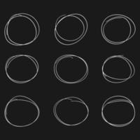 conjunto de marcador de círculo desenhado à mão vetor