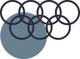 linha de jogos olímpicos ícone de círculo sesa vetor