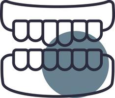 ícone de círculo sesa de linha de dentadura vetor