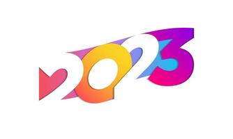 2023 feliz ano novo design de texto do logotipo. modelo de design de número de 2023. Símbolo de feliz ano novo de 2023. vetor