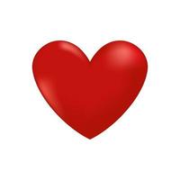 coração vermelho. amor de símbolo de coração de ícone de design 3d realista. ilustração vetorial vetor