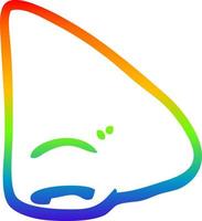 nariz de desenho de desenho de linha de gradiente de arco-íris vetor