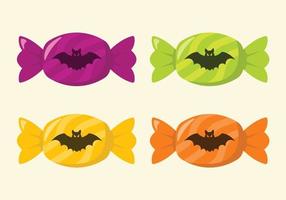 clipart de ícone de doces planos para vetor de decoração de halloween