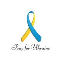 orar pela ucrânia com ilustração de fita plana em fundo branco para orar, luto, humanidade e sem guerra com a rússia vetor