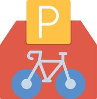 ícone plano de estacionamento de bicicleta vetor