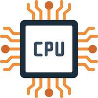 ícone plano de vetor de cpu