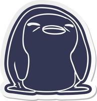 adesivo de desenho animado kawaii de um pinguim fofo vetor