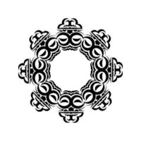 mandala indiana preto e branco. ornamento circular. Isolado em um fundo branco. ilustração vetorial. vetor