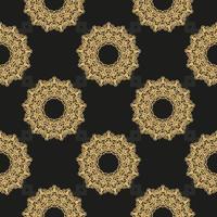 de fundo vector sem costura abstrato preto e amarelo chinês. elemento floral indiano. ornamento gráfico para papel de parede, tecido, embalagem, embrulho.