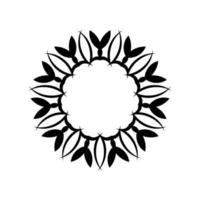 mandala indiana preto e branco. logotipo preto e branco. vetor oriental, padrões de terapia anti-stress. tecelagem de elementos de design. vetor de logotipos de ioga.