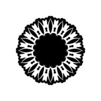 logotipo da mandala indiana. logotipo preto e branco. tecelagem de elementos de design. vetor de logotipos de ioga.