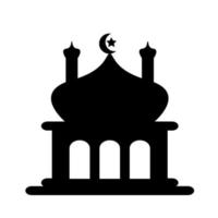 ilustração de mesquita simples com cor preta. modelo de logotipo de ícone de silhueta de mesquita. design de ilustração vetorial de ícone de mesquita vetor