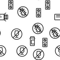 vetor de padrão sem costura antibiótico