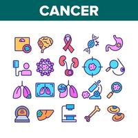 conjunto de ícones de coleção de doenças de anatomia de câncer