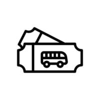 ilustração de contorno de vetor de ícone de passagens de ônibus
