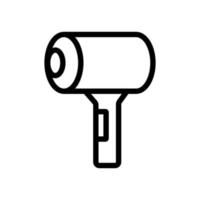 secador de cabelo compacto e espaçoso na ilustração de contorno de vetor de ícone de bolsa
