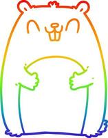 desenho de linha gradiente arco-íris desenho animado gopher feliz vetor
