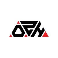 design de logotipo de letra triângulo ozh com forma de triângulo. monograma de design de logotipo de triângulo ozh. modelo de logotipo de vetor ozh triângulo com cor vermelha. logotipo triangular ozh logotipo simples, elegante e luxuoso. oz