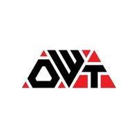 design de logotipo de letra triângulo owt com forma de triângulo. monograma de design de logotipo de triângulo owt. modelo de logotipo de vetor triângulo owt com cor vermelha. owt logotipo triangular simples, elegante e luxuoso. oh