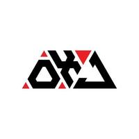 design de logotipo de letra de triângulo oxj com forma de triângulo. monograma de design de logotipo de triângulo oxj. modelo de logotipo de vetor de triângulo oxj com cor vermelha. logotipo triangular oxj logotipo simples, elegante e luxuoso. oxj