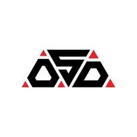 design de logotipo de letra triângulo osd com forma de triângulo. monograma de design de logotipo de triângulo osd. modelo de logotipo de vetor de triângulo osd com cor vermelha. logotipo triangular osd logotipo simples, elegante e luxuoso. osd