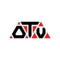 design de logotipo de letra triângulo otv com forma de triângulo. monograma de design de logotipo de triângulo otv. modelo de logotipo de vetor de triângulo otv com cor vermelha. logotipo triangular otv logotipo simples, elegante e luxuoso. TV