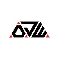 design de logotipo de letra de triângulo ojw com forma de triângulo. monograma de design de logotipo de triângulo ojw. modelo de logotipo de vetor de triângulo ojw com cor vermelha. ojw logotipo triangular logotipo simples, elegante e luxuoso. ojw