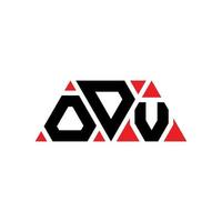 design de logotipo de letra triângulo odv com forma de triângulo. monograma de design de logotipo de triângulo odv. modelo de logotipo de vetor de triângulo odv com cor vermelha. logotipo triangular odv logotipo simples, elegante e luxuoso. odv