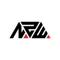 design de logotipo de letra de triângulo nzw com forma de triângulo. monograma de design de logotipo de triângulo nzw. modelo de logotipo de vetor de triângulo nzw com cor vermelha. logotipo triangular nzw logotipo simples, elegante e luxuoso. nzw