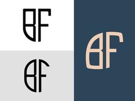 pacote de designs de logotipo de letras iniciais criativas bf. vetor