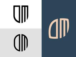 pacote de designs de logotipo dm de letras iniciais criativas. vetor