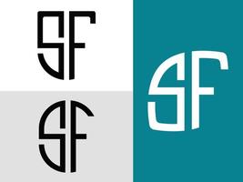 pacote de designs de logotipo de letras iniciais criativas sf. vetor