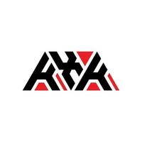 kxk design de logotipo de letra de triângulo com forma de triângulo. monograma de design de logotipo de triângulo kxk. modelo de logotipo de vetor de triângulo kxk com cor vermelha. kxk logotipo triangular logotipo simples, elegante e luxuoso. kxk