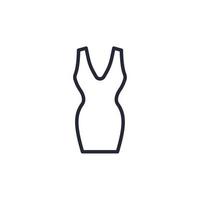 sinal de vetor do símbolo do vestido é isolado em um fundo branco. cor do ícone do vestido editável.