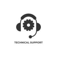 sinal de vetor de símbolo de suporte técnico é isolado em um fundo branco. cor do ícone editável.