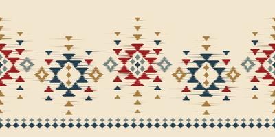 arte ikat abstrata étnica. sem costura padrão em bordados tribais, folclóricos e estilo mexicano. print.design de ornamento de arte geométrica asteca para tapete, papel de parede, roupas, embrulho, tecido, capa, têxtil