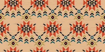 arte ikat abstrata étnica. sem costura padrão em bordados tribais, folclóricos e estilo mexicano. print.design de ornamento de arte geométrica asteca para tapete, papel de parede, roupas, embrulho, tecido, capa, têxtil