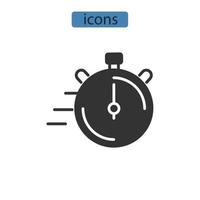 elementos de vetor de símbolo de ícones de rastreamento de tempo para web infográfico