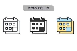 elementos de vetor de símbolo de ícones de agendamento para web infográfico
