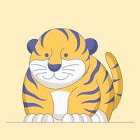 ilustração vetorial de logotipo de desenho animado de tigre fofo vetor
